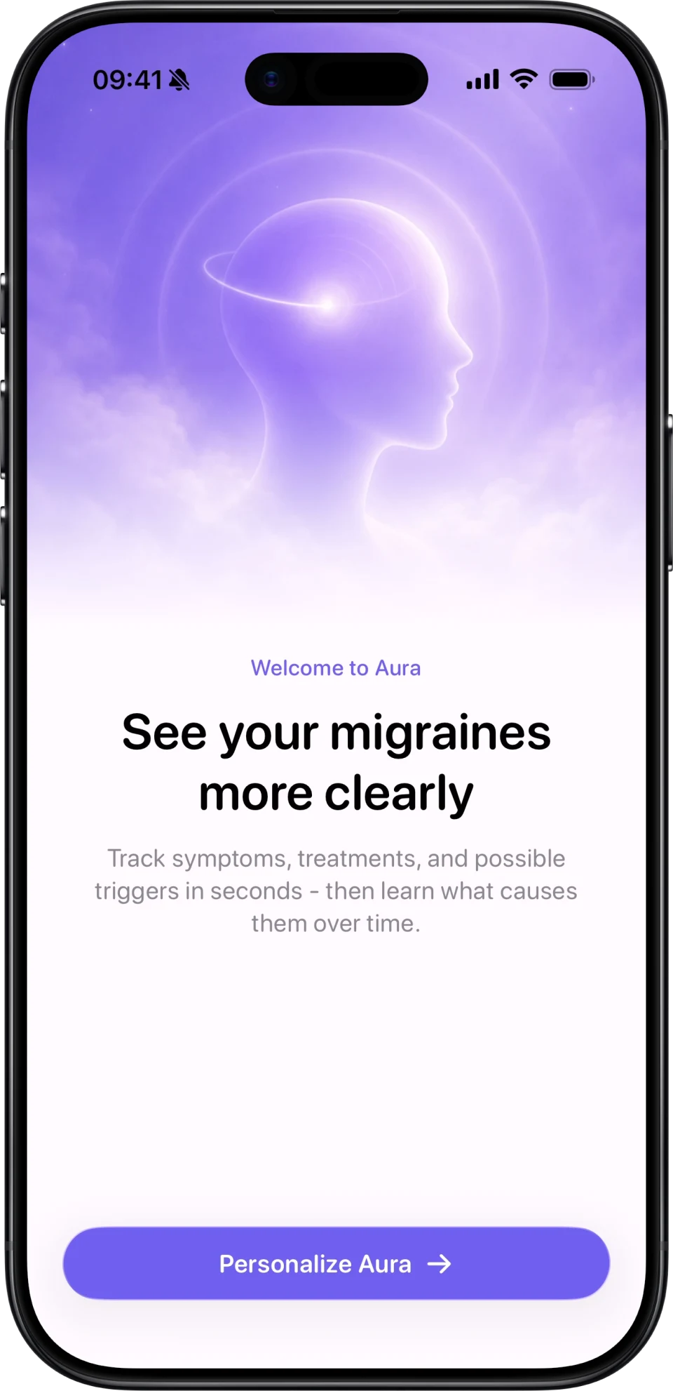 Aura welcome screen in light mode